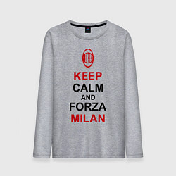 Лонгслив хлопковый мужской Keep Calm & Forza Milan, цвет: меланж