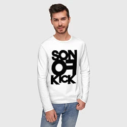 Лонгслив хлопковый мужской Son of Kick, цвет: белый — фото 2