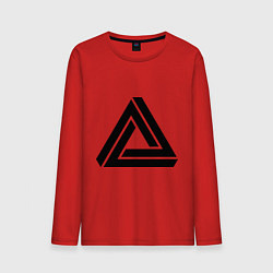 Лонгслив хлопковый мужской Triangle Visual Illusion цвета красный — фото 1