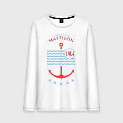 Лонгслив хлопковый мужской MATTISON яхт-клуб цвета белый — фото 1