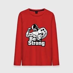 Лонгслив хлопковый мужской Be Strong, цвет: красный