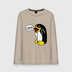 Мужской лонгслив Пингвин: Linux
