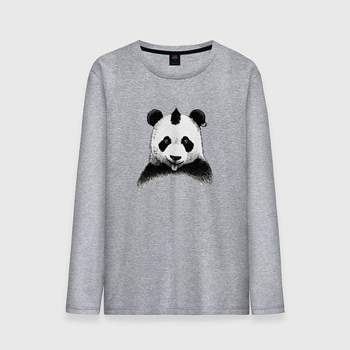 Мужской лонгслив Панда Панк / Меланж – фото 1