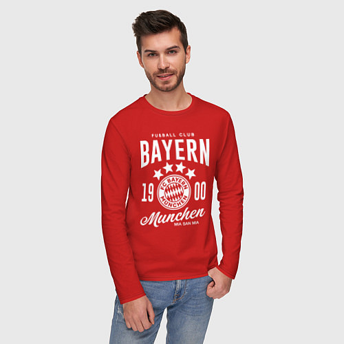 Мужской лонгслив Bayern Munchen 1900 / Красный – фото 3