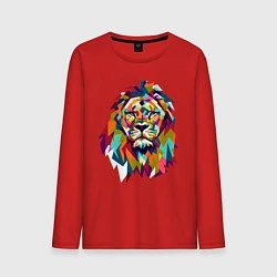 Лонгслив хлопковый мужской Lion Art, цвет: красный