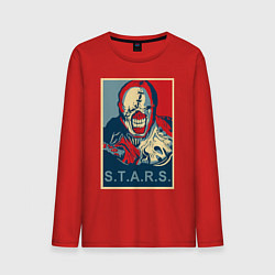 Лонгслив хлопковый мужской STARS, цвет: красный
