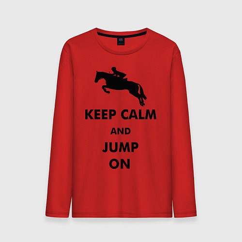 Мужской лонгслив Keep Calm & Jump On / Красный – фото 1