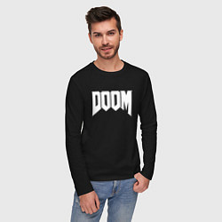 Лонгслив хлопковый мужской DOOM, цвет: черный — фото 2