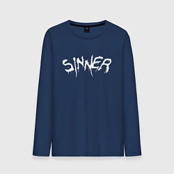 Лонгслив хлопковый мужской SINNER, цвет: тёмно-синий