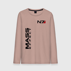 Лонгслив хлопковый мужской MASS EFFECT N7, цвет: пыльно-розовый