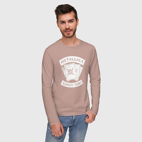 Мужской лонгслив Metallica Since 1981 / Пыльно-розовый – фото 3