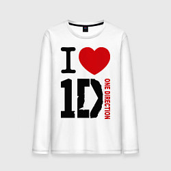 Лонгслив хлопковый мужской I love 1D, цвет: белый