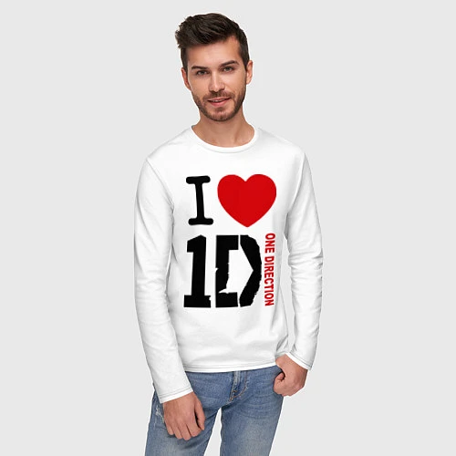 Мужской лонгслив I love 1D / Белый – фото 3