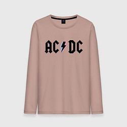 Лонгслив хлопковый мужской AC/DC, цвет: пыльно-розовый