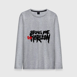 Лонгслив хлопковый мужской Bring me the horizon, цвет: меланж