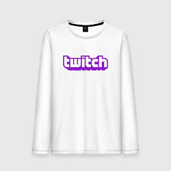 Лонгслив хлопковый мужской Twitch Logo, цвет: белый