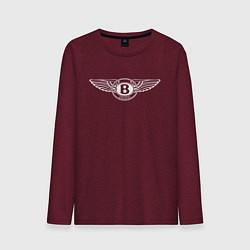 Лонгслив хлопковый мужской BENTLEY MOTORS, цвет: меланж-бордовый