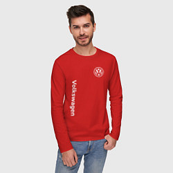 Лонгслив хлопковый мужской VOLKSWAGEN, цвет: красный — фото 2