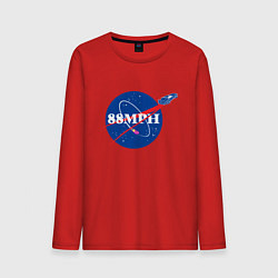 Лонгслив хлопковый мужской NASA Delorean 88 mph, цвет: красный