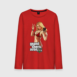 Лонгслив хлопковый мужской GTA V: Selfie, цвет: красный
