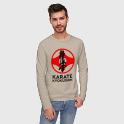 Лонгслив хлопковый мужской Karate Kyokushin, цвет: миндальный — фото 2