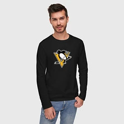Лонгслив хлопковый мужской Pittsburgh Penguins: Evgeni Malkin, цвет: черный — фото 2