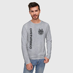 Лонгслив хлопковый мужской DISTURBED, цвет: меланж — фото 2