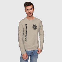 Лонгслив хлопковый мужской DISTURBED, цвет: миндальный — фото 2