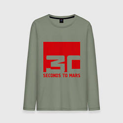 Лонгслив хлопковый мужской 30 seconds to mars, цвет: авокадо