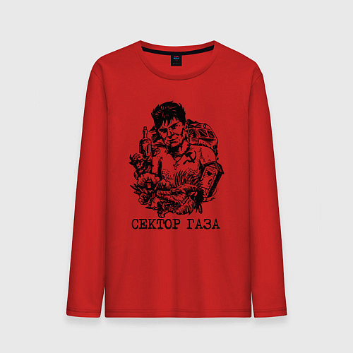 Мужской лонгслив Юра Хой / Красный – фото 1