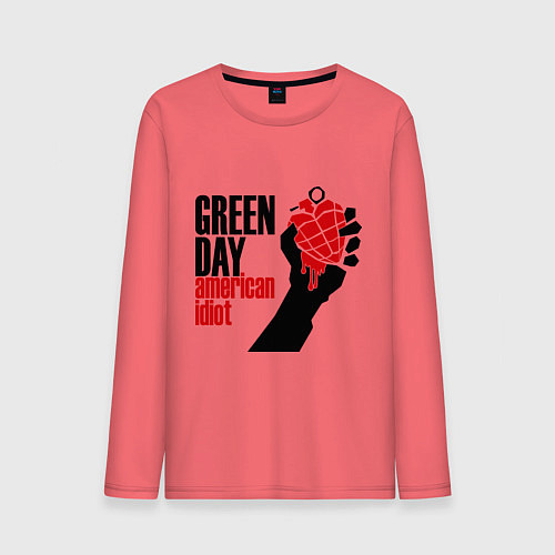 Мужской лонгслив Green Day: American idiot / Коралловый – фото 1