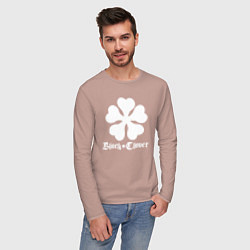 Лонгслив хлопковый мужской Black Clover, цвет: пыльно-розовый — фото 2