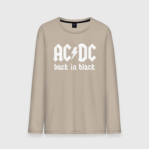 Мужской лонгслив ACDC BACK IN BLACK / Миндальный – фото 1