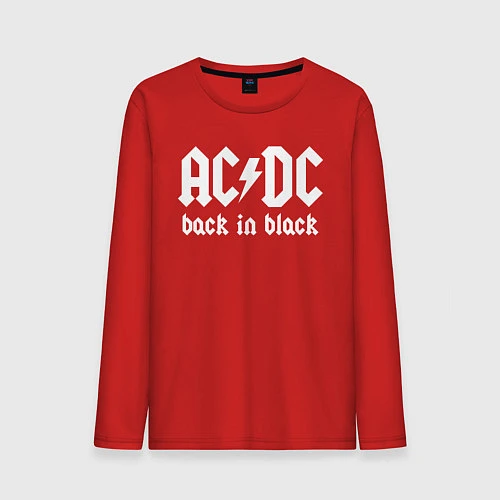 Мужской лонгслив ACDC BACK IN BLACK / Красный – фото 1