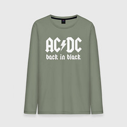 Лонгслив хлопковый мужской ACDC BACK IN BLACK, цвет: авокадо
