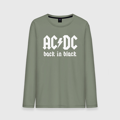 Мужской лонгслив ACDC BACK IN BLACK / Авокадо – фото 1