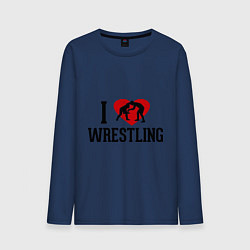 Мужской лонгслив I love wrestling