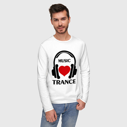 Мужской лонгслив Trance Music is Love / Белый – фото 3