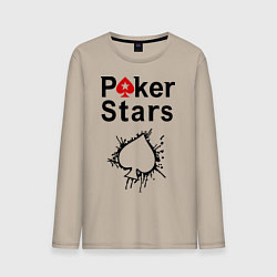 Лонгслив хлопковый мужской Poker Stars, цвет: миндальный