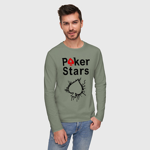 Мужской лонгслив Poker Stars / Авокадо – фото 3
