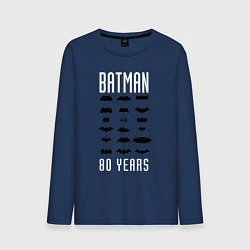 Лонгслив хлопковый мужской Batman Logos, цвет: тёмно-синий