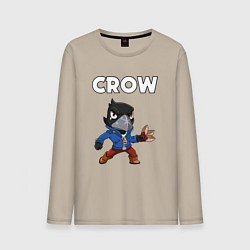 Лонгслив хлопковый мужской BRAWL STARS CROW, цвет: миндальный