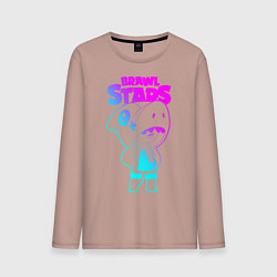 Лонгслив хлопковый мужской Brawl Stars LEON, цвет: пыльно-розовый
