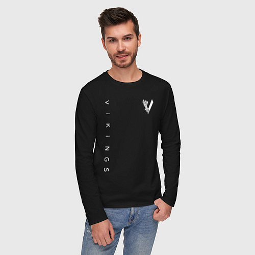 Мужской лонгслив VIKINGS / Черный – фото 3