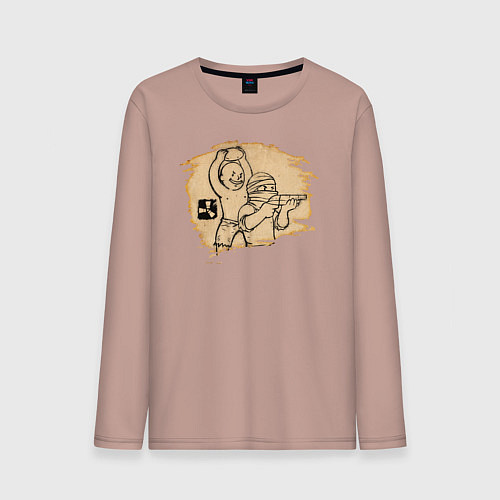 Мужской лонгслив Stone punch / Пыльно-розовый – фото 1