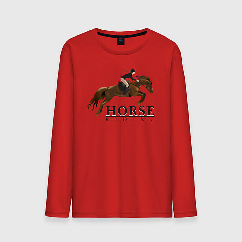 Мужской лонгслив HORSE RIDING / Красный – фото 1