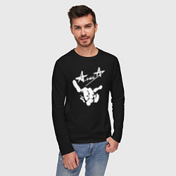 Лонгслив хлопковый мужской АлисА, цвет: черный — фото 2