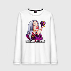 Лонгслив хлопковый мужской BILLIE EILISH, цвет: белый