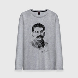 Лонгслив хлопковый мужской Товарищ Сталин, цвет: меланж