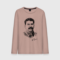 Лонгслив хлопковый мужской Товарищ Сталин, цвет: пыльно-розовый